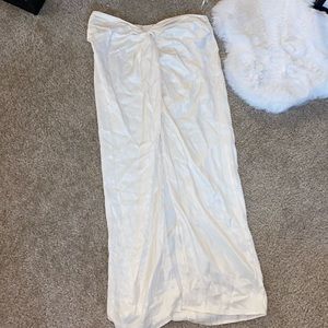 Zara satin knot tie midi skirt with slit